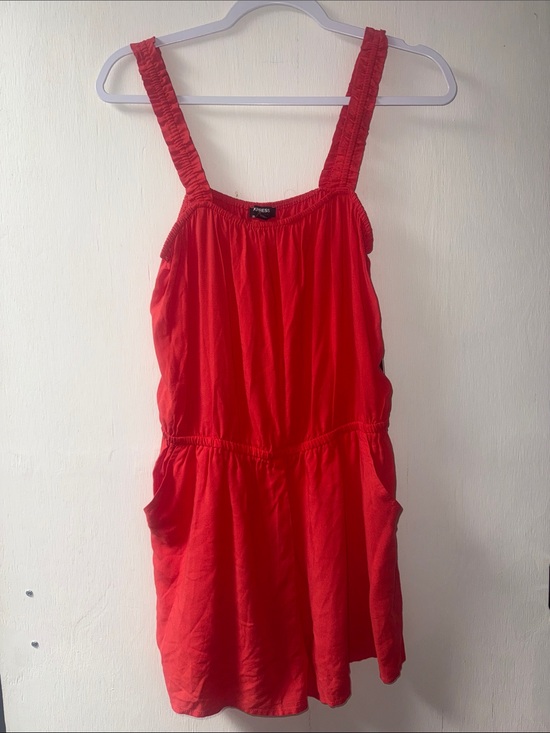 Express Pants - Express Red Ruffled-Strap Summer Romper